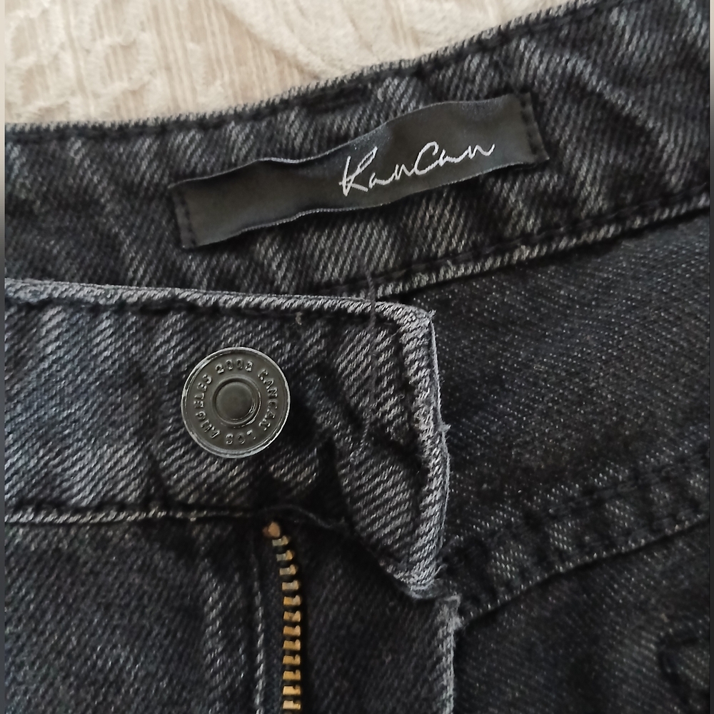 KanCan Women's BLACK Summer Distressed Denim JEAN cut-off SHORTS Size W 13 / 30 - Picture 7 of 7